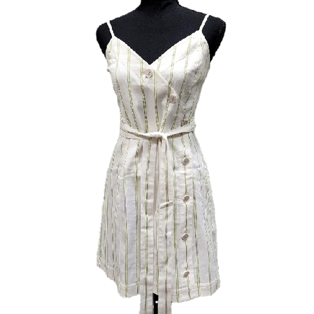 Banana Republic Speghetti Strap Stripped Button Front Adjudtable Strap Dress